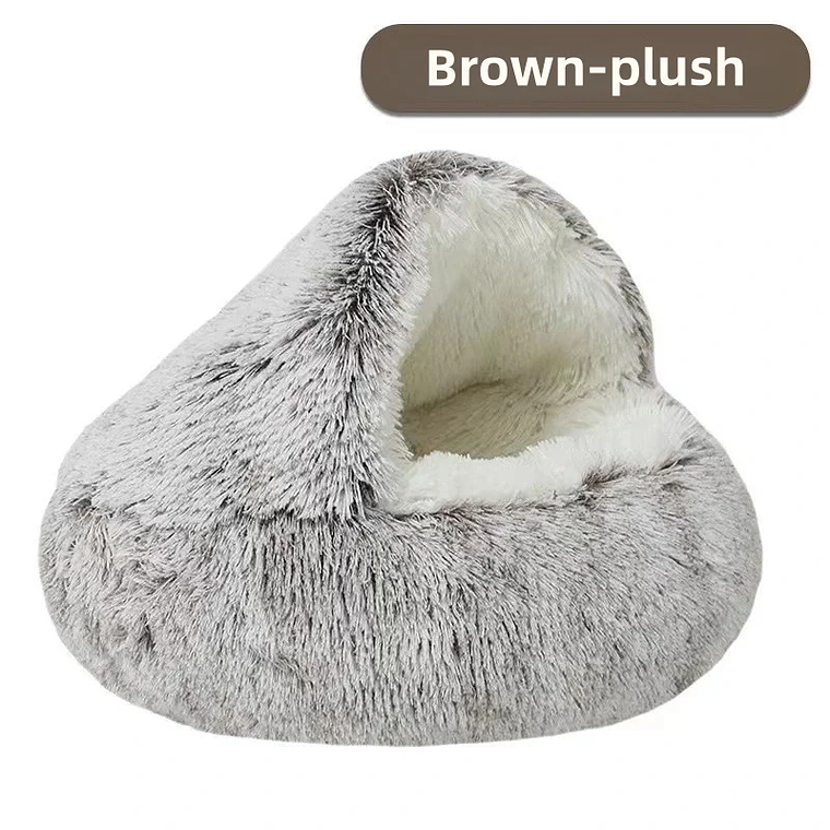 LEWEN Semi-Enclosed Winter Cat Bed - Soft Nest with Comfort, Warm Blanket and Thermal Insulation, for Cats and Small Dogs 12