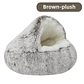 LEWEN Semi-Enclosed Winter Cat Bed - Soft Nest with Comfort, Warm Blanket and Thermal Insulation, for Cats and Small Dogs - thumbnail 12