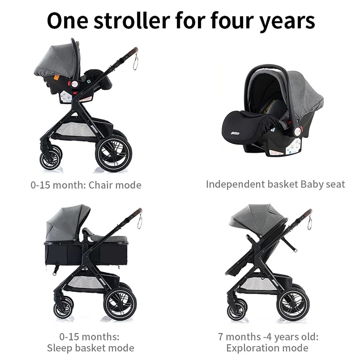 Baby stroller 3 in1,four wheel stroller,2 in 1 baby car,Lightweight strollers,Mutifunction Strollers,baby carriage,Poussette 3