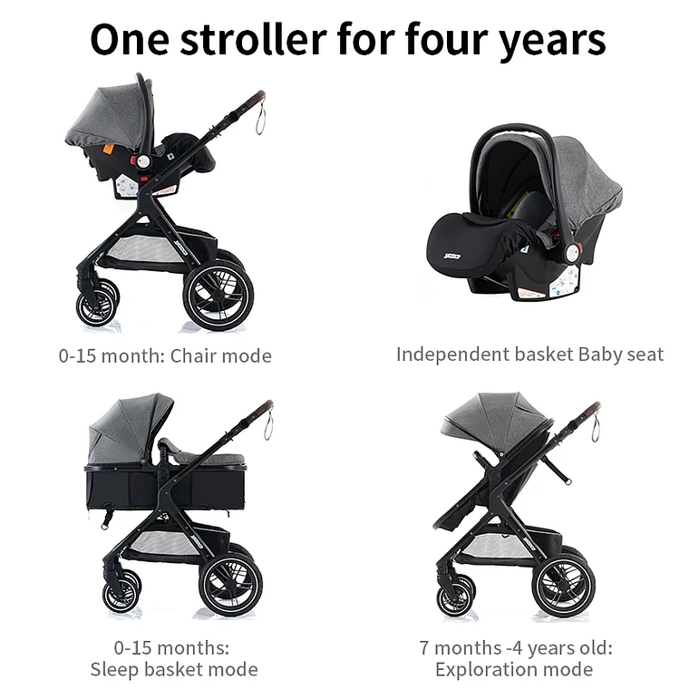 Baby stroller 3 in1,four wheel stroller,2 in 1 baby car,Lightweight strollers,Mutifunction Strollers,baby carriage,Poussette 3