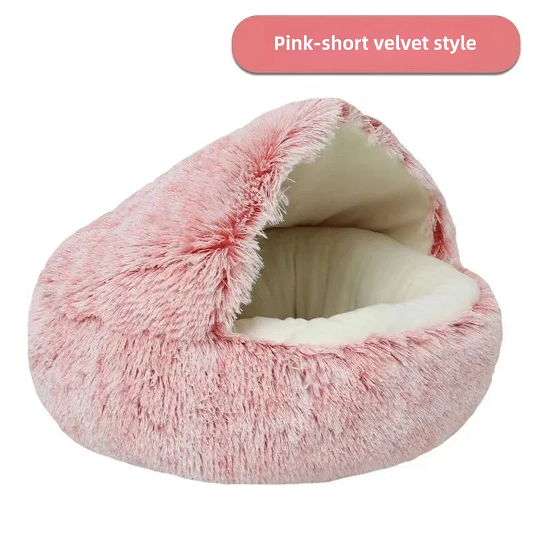 LEWEN Semi-Enclosed Winter Cat Bed - Soft Nest with Comfort, Warm Blanket and Thermal Insulation, for Cats and Small Dogs 13