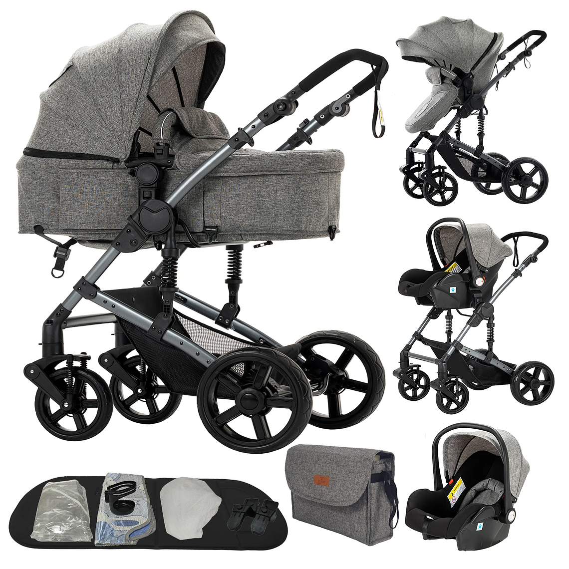 Magic ZC 588 3-in-1 Baby Stroller - Lightweight, Multifunctional, with Reversible Seat and Bassinet Mode - Ideal for Newborns up to 20kg 16