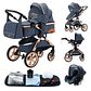 Baby Stroller 3 in 1 Portable Travel Luxurious Baby Carriage High Landscape Fold Pram Aluminum Frame Multifunctional Stroller - Thumbnail 12