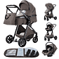 Baby Stroller 3 in 1 Portable Travel Luxurious Baby Carriage High Landscape Fold Pram Aluminum Frame Multifunctional Stroller - Thumbnail 13