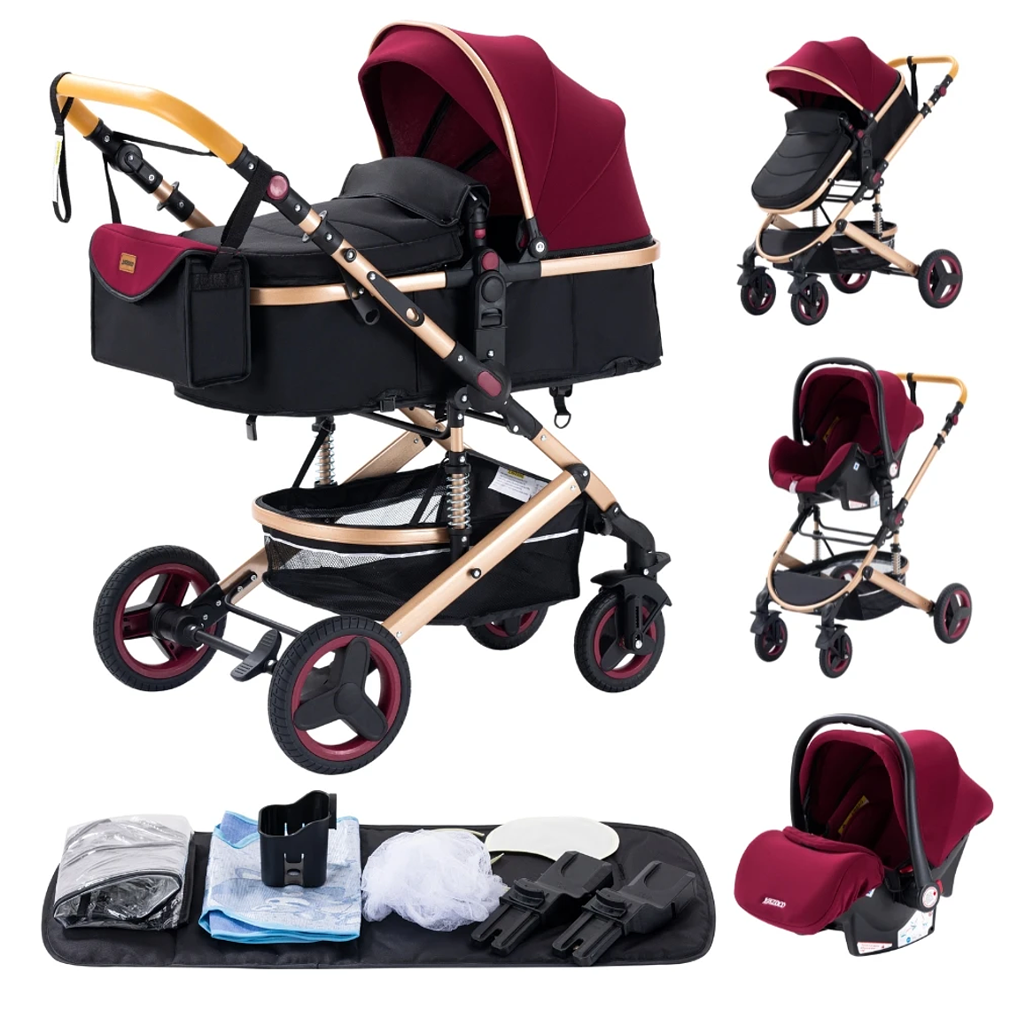 Baby stroller 3 in1,four wheel stroller,2 in 1 baby car,Lightweight strollers,Mutifunction Strollers,baby carriage,Poussette 20