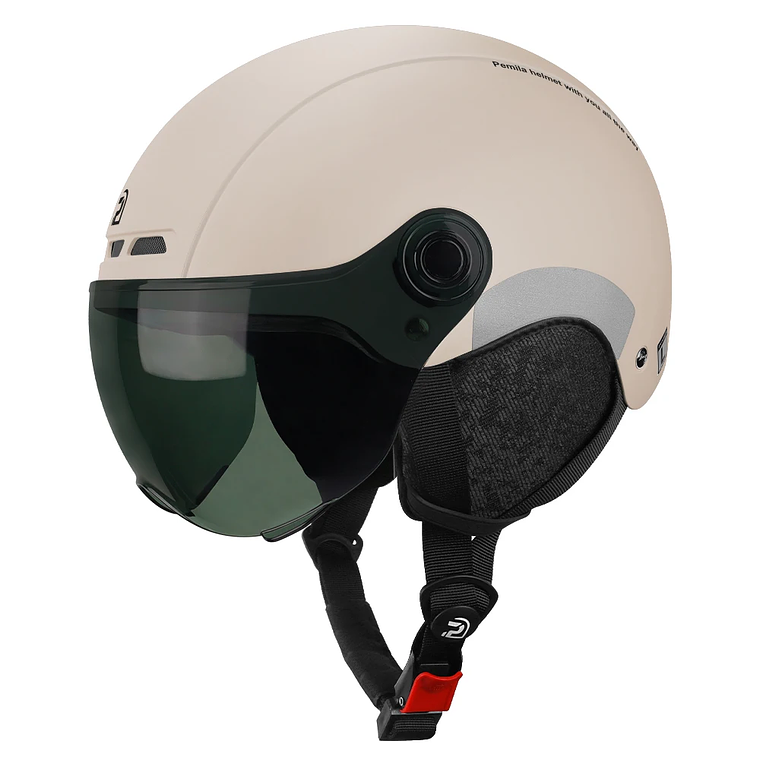 Capacete de Ciclismo PEMILA com Óculos Integrado e Proteção Auditiva - Capacete MTB, Estrada e E-Bike, Aba Retrátil, Ventilação, Refletivo, para Adultos 25