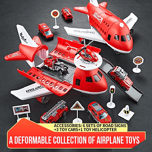 Kit de Brinquedos Veículos por Inércia - 3 Carros, 1 Helicóptero, 6 Sinais de Trânsito, Escala 1:64, para Crianças