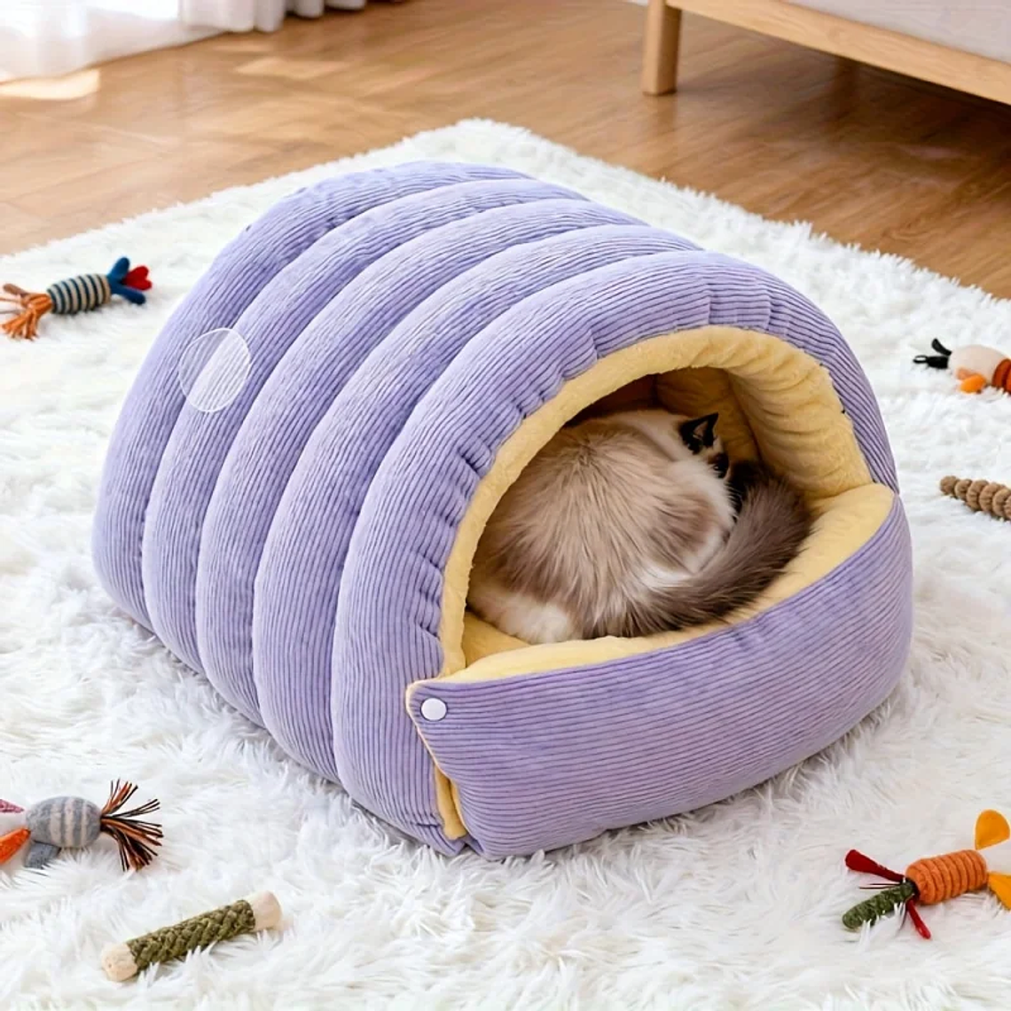 Warm Winter Cat House/Bed - Cozy, Thick, Soft, Cave-Type Nest for Cats and Small Dogs 1