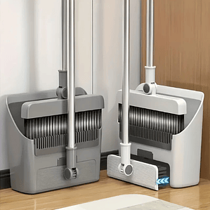 Kit Varrer e Dustpan 3-em-1 Dobrável - Leve, Para Sala, Quarto, Casa de Banho, Fácil Armazenamento