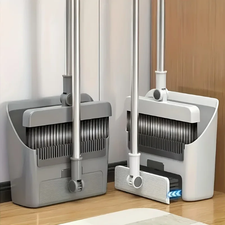 Kit Varrer e Dustpan 3-em-1 Dobrável - Leve, Para Sala, Quarto, Casa de Banho, Fácil Armazenamento 1