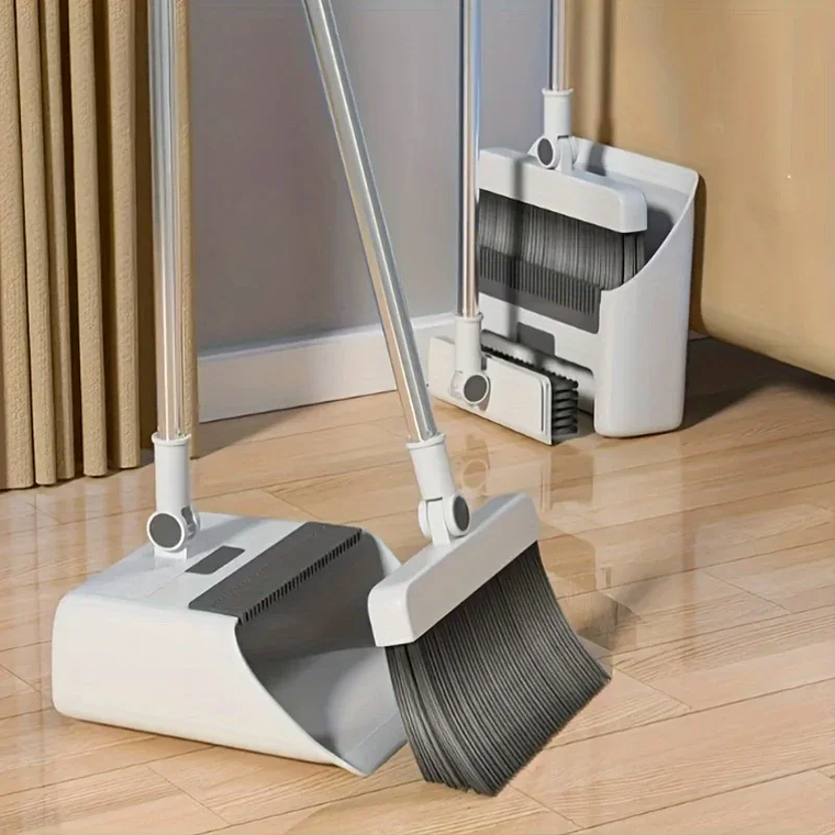 Kit Varrer e Dustpan 3-em-1 Dobrável - Leve, Para Sala, Quarto, Casa de Banho, Fácil Armazenamento 2