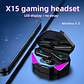 Auriculares Bluetooth TWS X15 - Ecrã LED, 12mm, Bluetooth 5.3, Estanques, Híbridos, Para Desporto e Gaming - Thumbnail 4