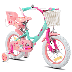 Bicicleta para Meninas JOYSTAR - 12 a 18 Polegadas, Com Rodinhas, Cesto e Assento para Boneca, para 2-9 Anos