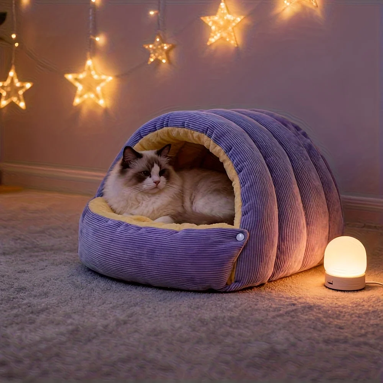 Warm Winter Cat House/Bed - Cozy, Thick, Soft, Cave-Type Nest for Cats and Small Dogs 8