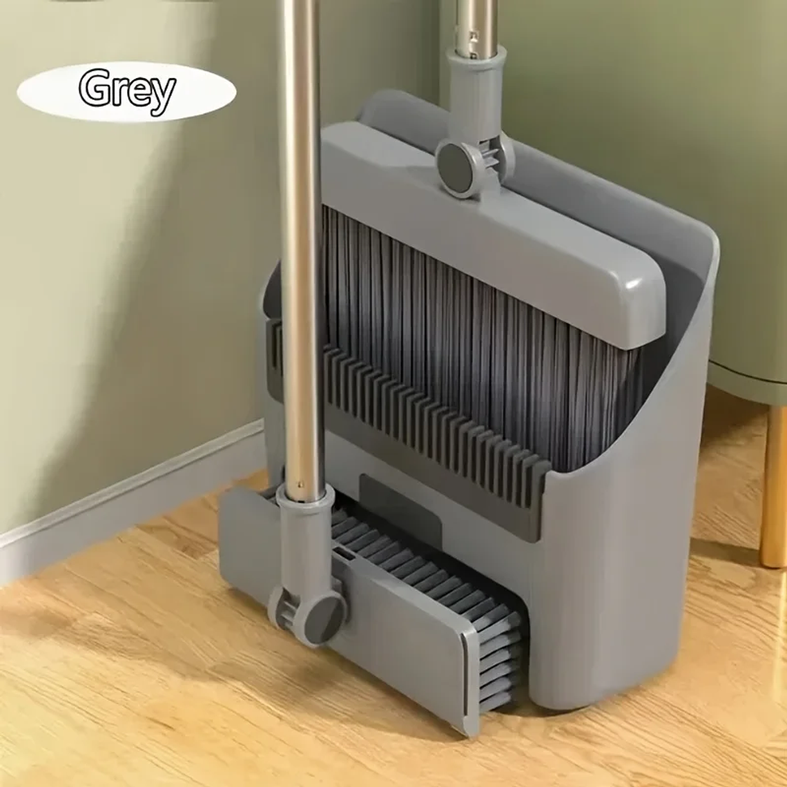 Kit Varrer e Dustpan 3-em-1 Dobrável - Leve, Para Sala, Quarto, Casa de Banho, Fácil Armazenamento 7