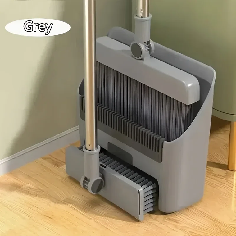 Kit Varrer e Dustpan 3-em-1 Dobrável - Leve, Para Sala, Quarto, Casa de Banho, Fácil Armazenamento 7
