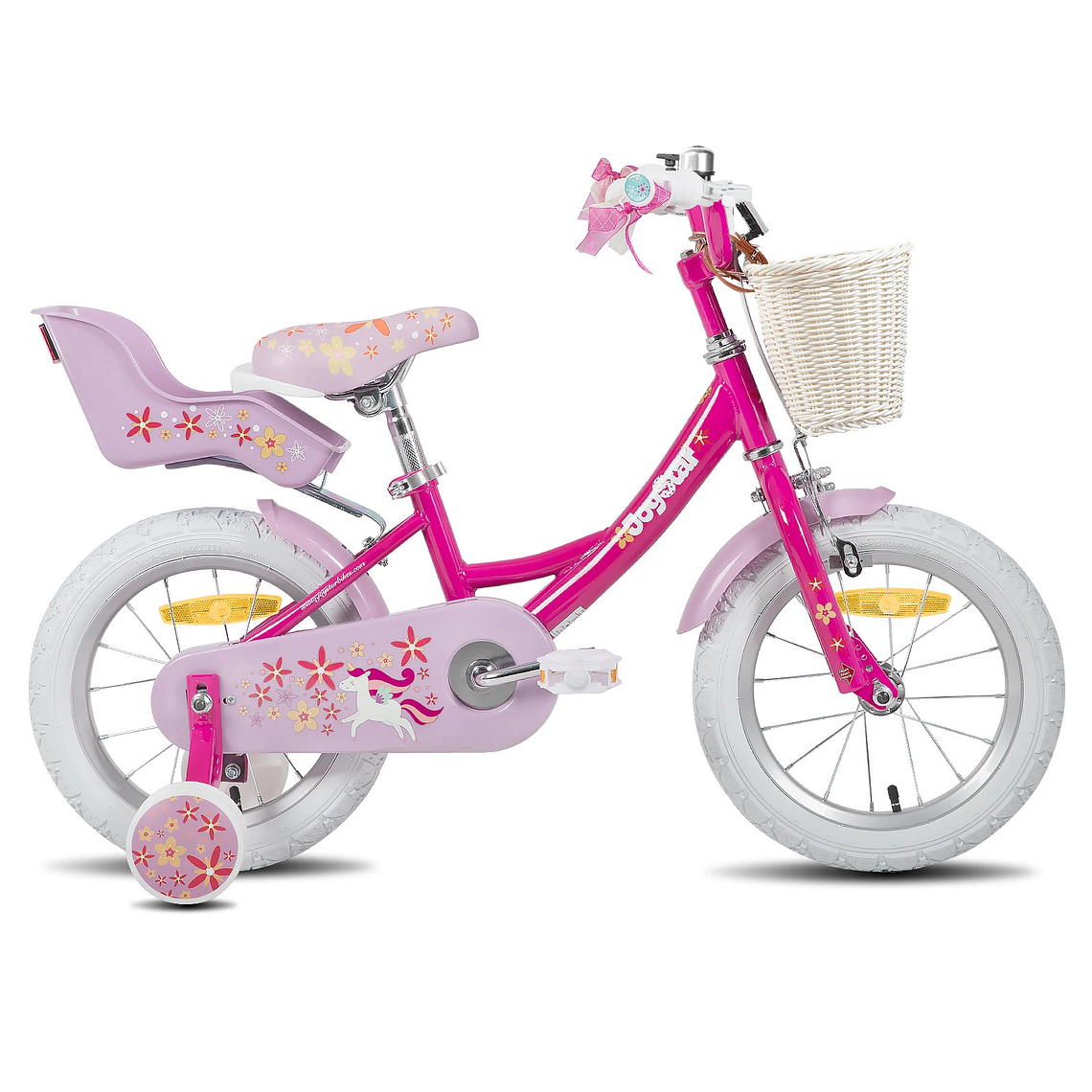 Joystar Girls' Bicycle - 12 to 18 inches, with training wheels, basket and doll seat, for ages 2-9. 7