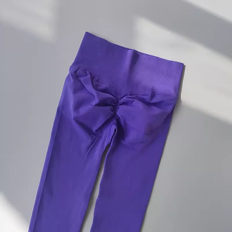 Women's Yoga Leggings - High Waist, Invisible Seams, Hip Lifting, Nylon/Spandex, Elastic 32