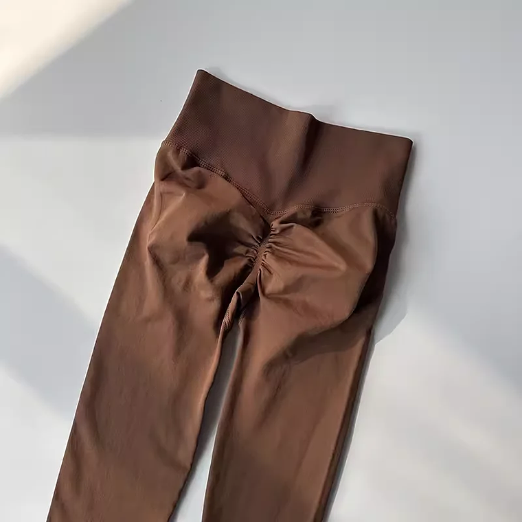 Women's Yoga Leggings - High Waist, Invisible Seams, Hip Lifting, Nylon/Spandex, Elastic 35