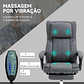Cadeira de Escritório com Massagem por Vibração Vinsetto - 6 Pontos de Massagem, Reclinável, Altura Ajustável 101-113 cm, Cinza Escuro - Thumbnail 8