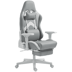 Cadeira Gaming Reclinável HOMCOM com Apoio para os Pés Retrátil - Suporte Lombar, Apoio de Cabeça e Altura Ajustável, 120-129 cm, Preto e Vermelho