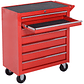DURHAND Workshop Tool Cart with 5 Drawers and Wheels - Mobile Organizer in Sturdy Steel, 69x33x77.2 cm, Red - thumbnail 8