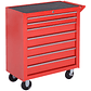 DURHAND Workshop Tool Cart with 5 Drawers and Wheels - Mobile Organizer in Sturdy Steel, 69x33x77.2 cm, Red - thumbnail 1