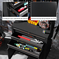 HOMCOM Tool Cart with 3 Drawers, Perforated Panel and Lock - Mobile Organizer with Adjustable Shelf and 2 Wheels, for Workshop or Garage - thumbnail 5