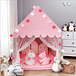 Tenda Castelo de Princesa Rosa para Crianças | Casa de Brincar Portátil e Dobrável | Decoração para Quarto Infantil - Thumbnail 2
