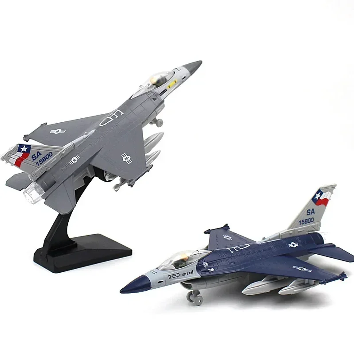 Modelo de Caça F-16 Die-Cast 1:72 - Com Som, Luz e Função Inércia | Colecionável Militar 1