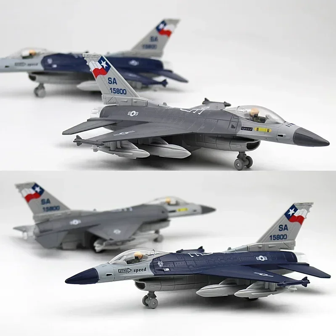 Modelo de Caça F-16 Die-Cast 1:72 - Com Som, Luz e Função Inércia | Colecionável Militar 3