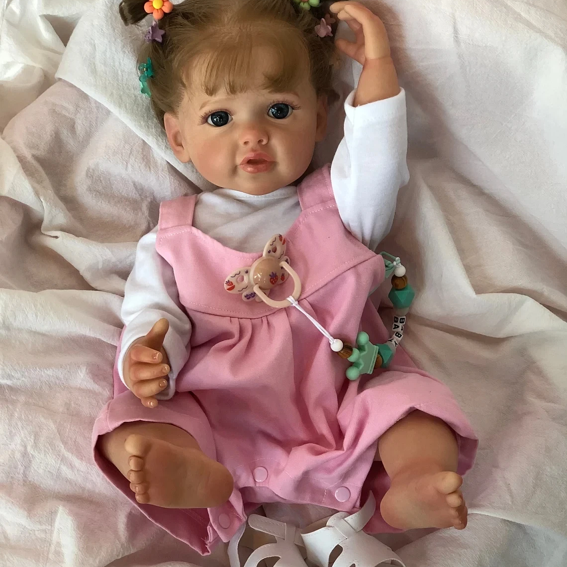 55CM Full Body Silicone Waterproof Reborn Toddler Girl Doll Princess Betty Lifelike Soft Touch 3D Skin Multiple Layers Painting 6