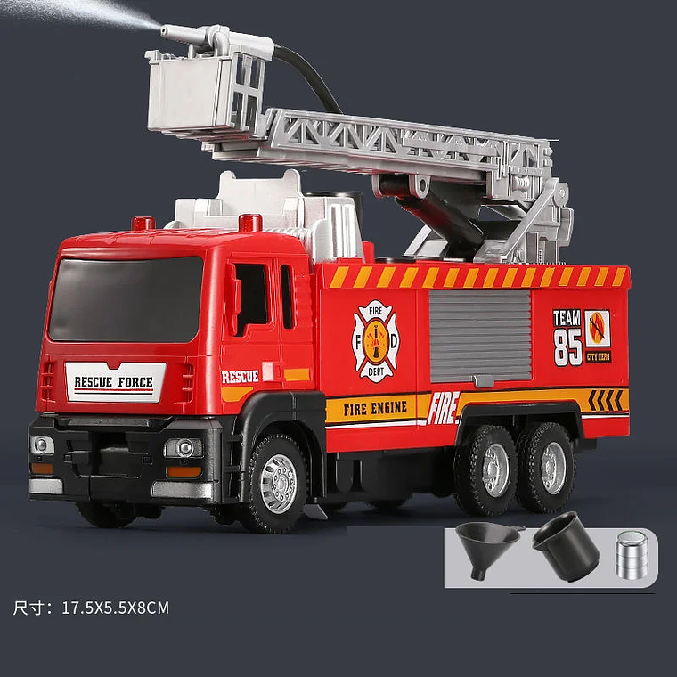 Realistic Fire Truck with Water Sprinkler - Lights, Music, Play Rescue Vehicle 3