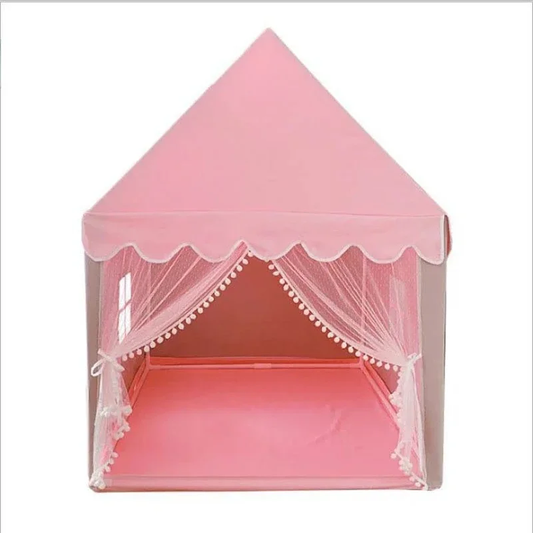 Tenda Castelo de Princesa Rosa para Crianças | Casa de Brincar Portátil e Dobrável | Decoração para Quarto Infantil 9