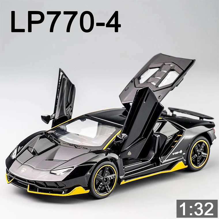 Modelo Lamborghini LP770 1:32 com Luz e Som - Alloy, Portas que Abrem, Pull-Back | Brinquedo 2