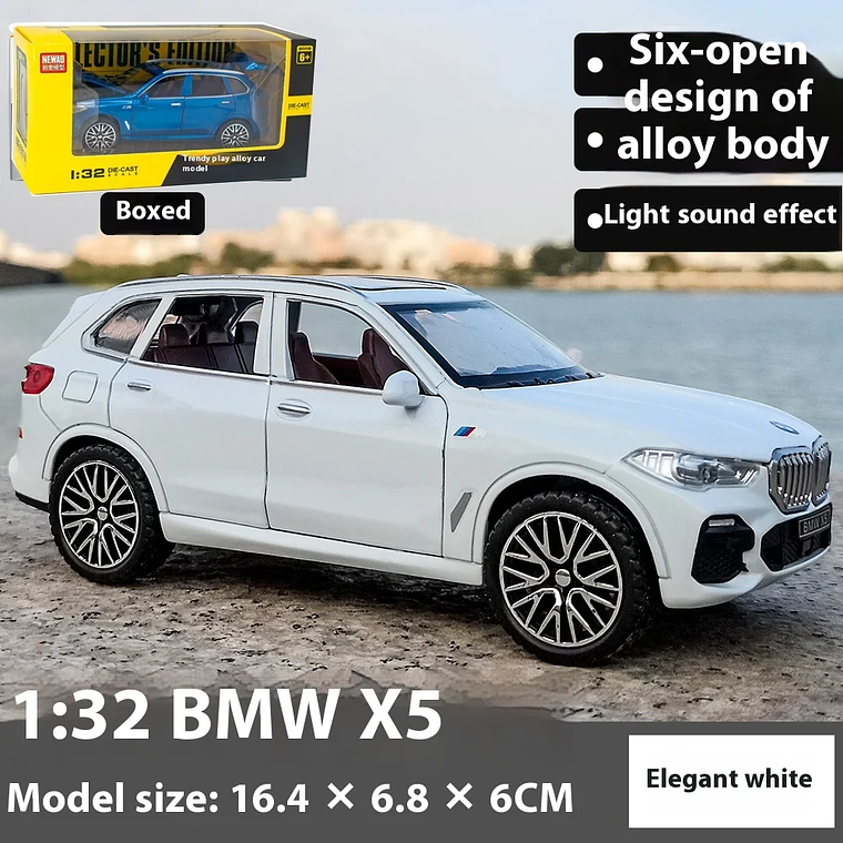 Modelo BMW X5 Die-Cast 1:32 Maisto - Com Som, Luz e Função Pull-Back | Colecionável e Brinquedo 7