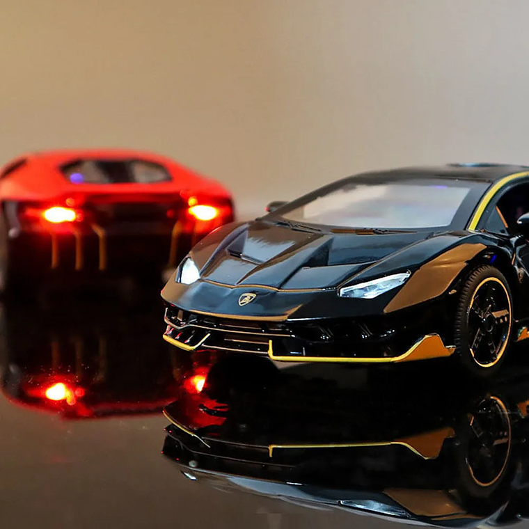 Modelo Lamborghini LP770 1:32 com Luz e Som - Alloy, Portas que Abrem, Pull-Back | Brinquedo 3
