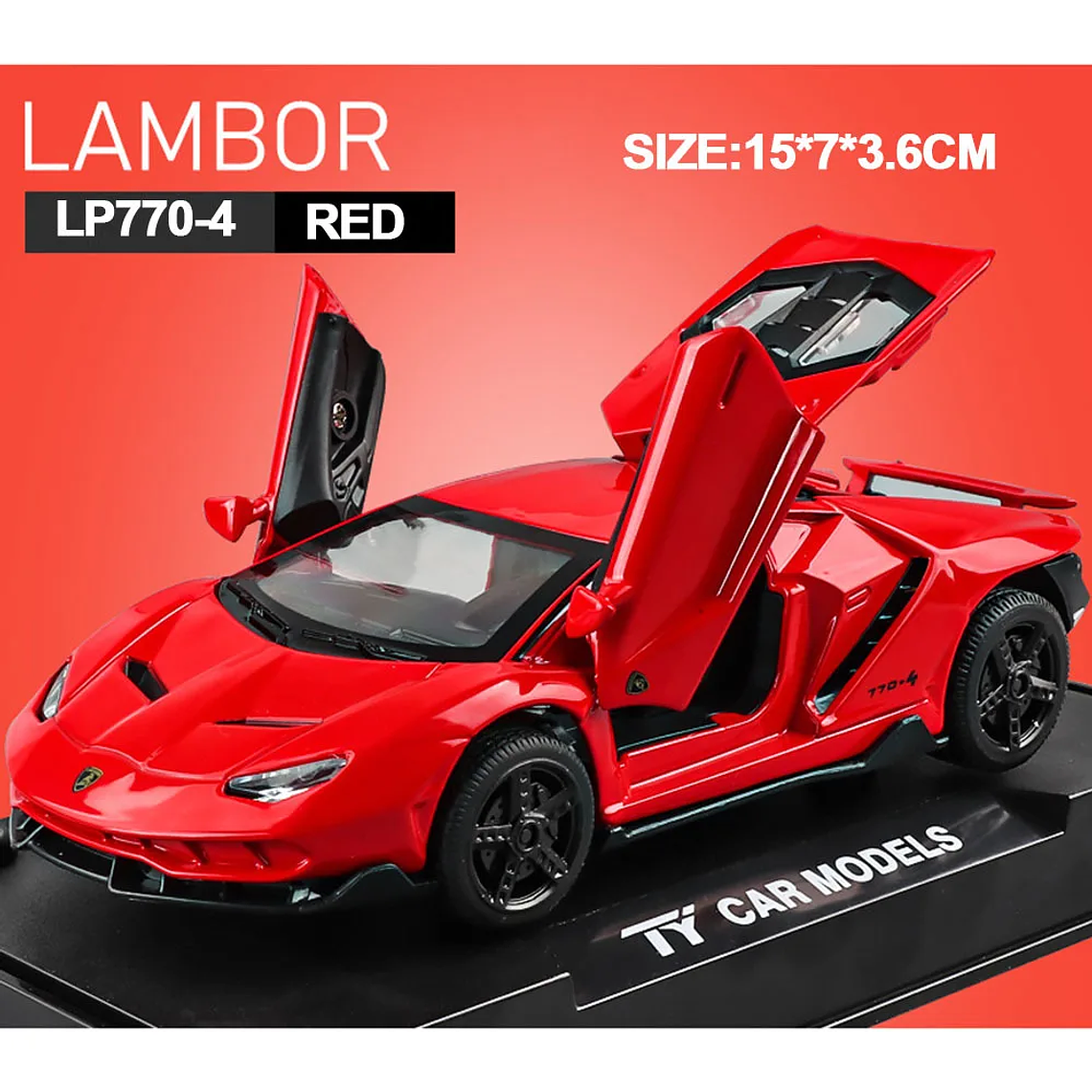 Modelo Lamborghini LP770 1:32 com Luz e Som - Alloy, Portas que Abrem, Pull-Back | Brinquedo 7