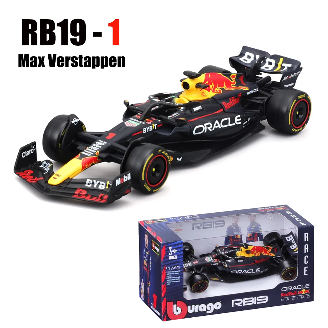 Modelo 1:43 Bburago F1 - McLaren MCL60, MCL38, Red Bull RB20 e RB19, Coleção Carro Estático de Metal 1