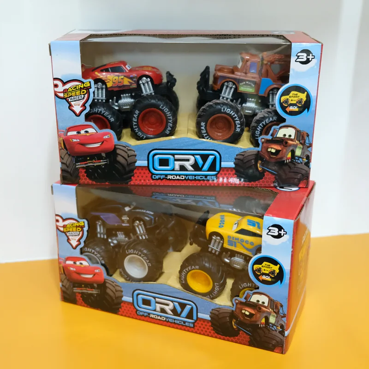 Conjunto 2 Carros Disney Cars com Inércia - Lightning McQueen & Mater, Off-Road | Brinquedo 7