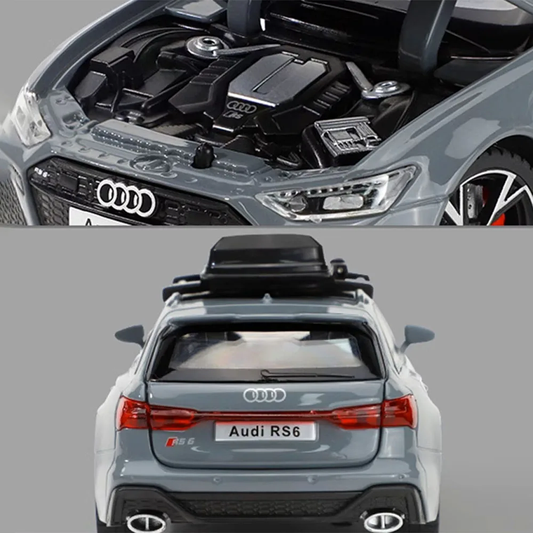 Modelo 1/32 Audi RS6 Colecionável - Carro de Metal com Som, Luz e Portas que Abrem 5