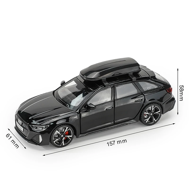 Modelo 1/32 Audi RS6 Colecionável - Carro de Metal com Som, Luz e Portas que Abrem 7