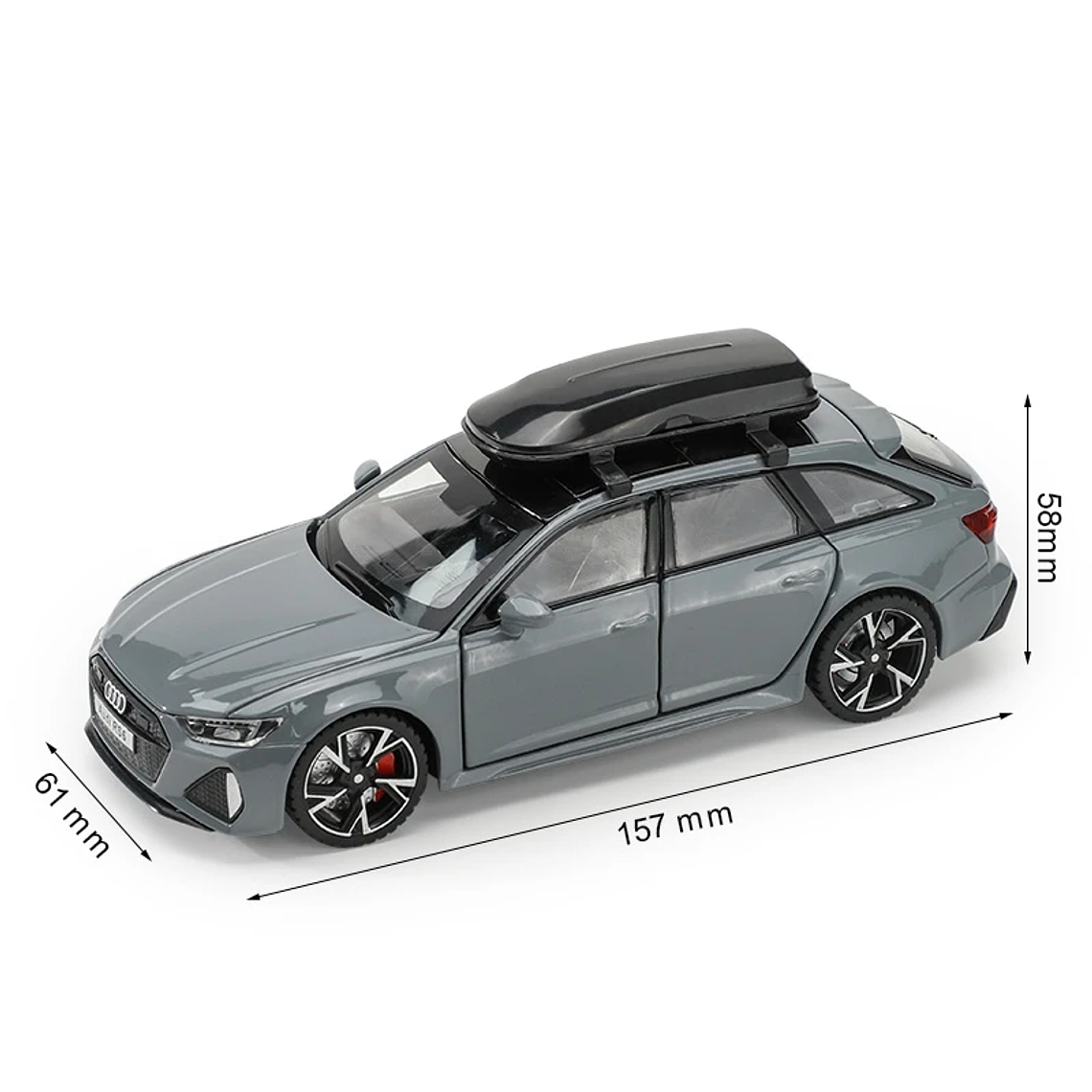 Modelo 1/32 Audi RS6 Colecionável - Carro de Metal com Som, Luz e Portas que Abrem 8