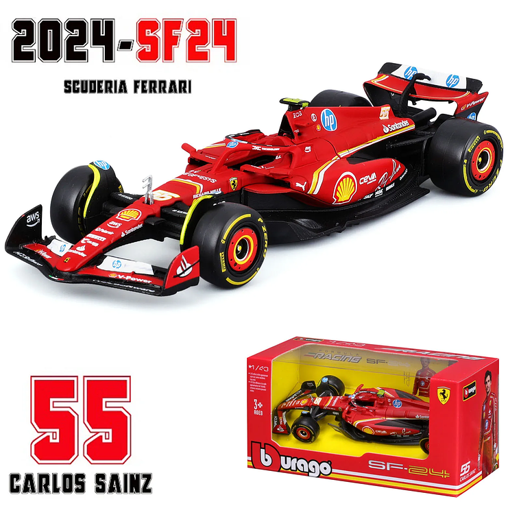 Modelo 1:43 Bburago F1 - McLaren MCL60, MCL38, Red Bull RB20 e RB19, Coleção Carro Estático de Metal 13