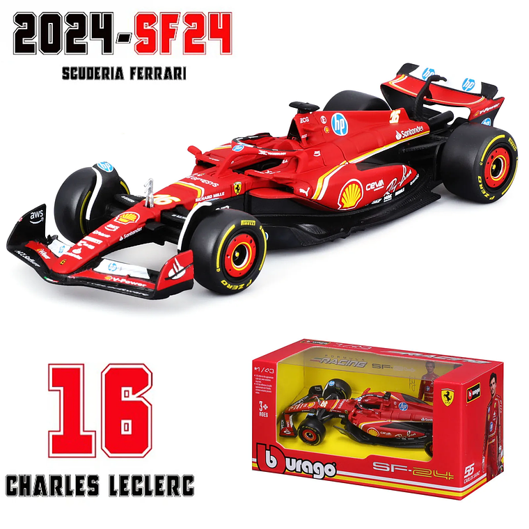 Modelo 1:43 Bburago F1 - McLaren MCL60, MCL38, Red Bull RB20 e RB19, Coleção Carro Estático de Metal 15