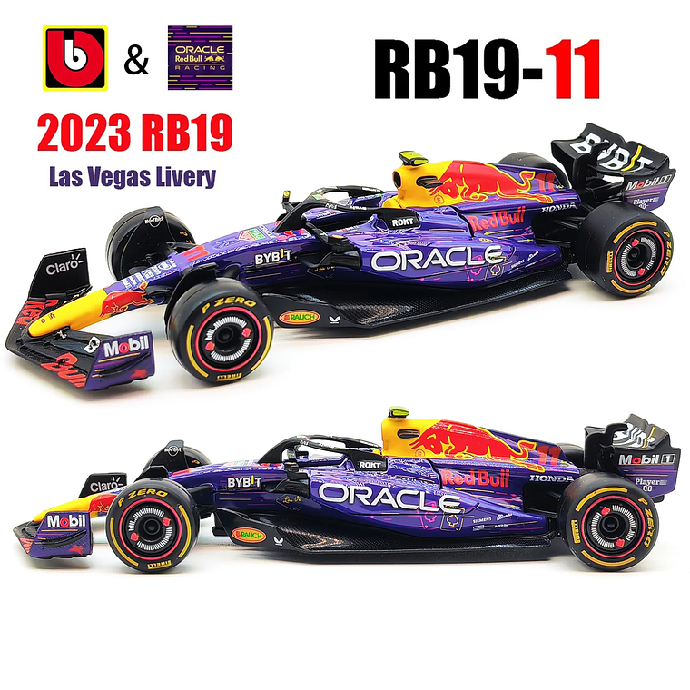 Modelo 1:43 Bburago F1 - McLaren MCL60, MCL38, Red Bull RB20 e RB19, Coleção Carro Estático de Metal 19