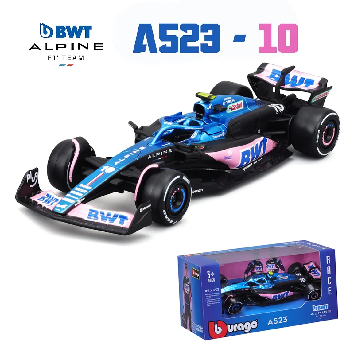 Modelo 1:43 Bburago F1 - McLaren MCL60, MCL38, Red Bull RB20 e RB19, Coleção Carro Estático de Metal 28