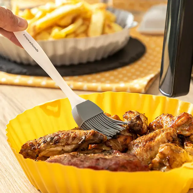 Air Fryer Basket Kit + Silicone Brush (2 Units) | Non-stick and Washable | InnovaGoods 6