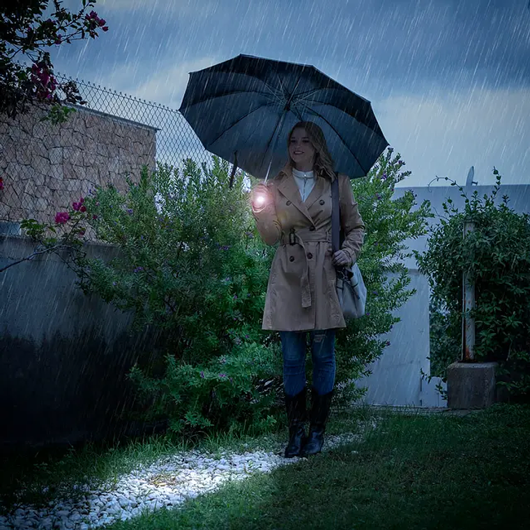 Guarda-chuva com Fecho Invertido e LED Folbrella - Automático, Antigotejamento, Segurança Noturna | InnovaGoods 2
