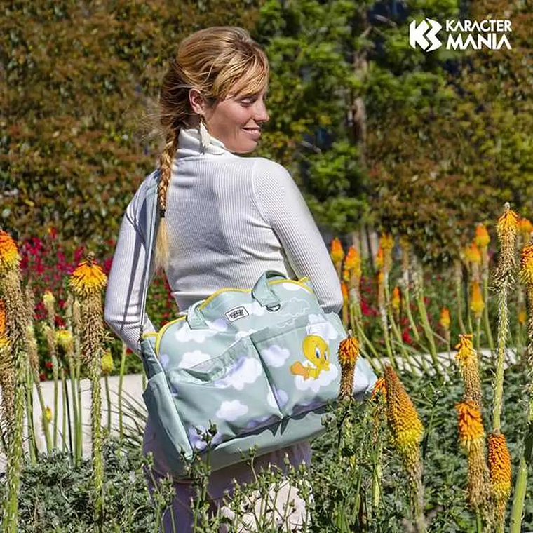 Bolsa para Fraldas Tweety Looney Tunes - Inovadora, Espaçosíssima (44x32x17 cm), Muito Funcional 3